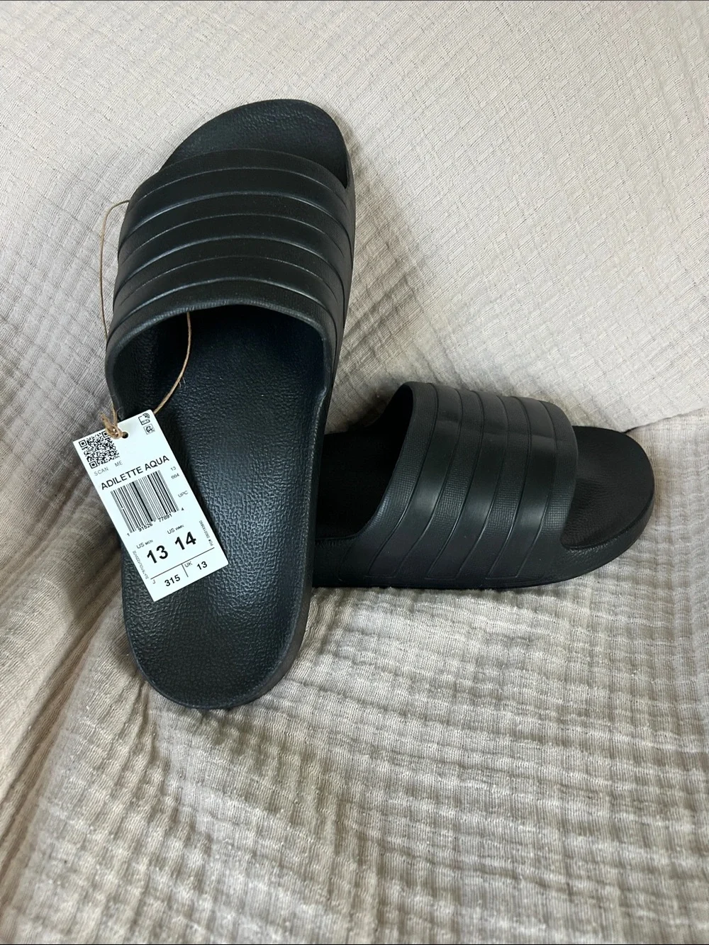 adidas Black Adilette Aqua Slide Sandals